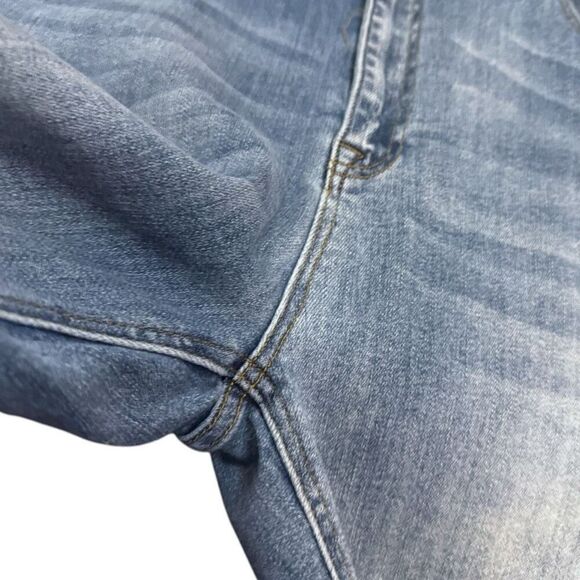 Risen High Rise Frayed Waist Vintage Wash Skinny Jeans Size 1XL - Picture 9 of 16